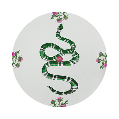 Thistle And Snake Pink White 16&quot; Round Pebble Placemats, Set of 4 - nicolettemayer.com
