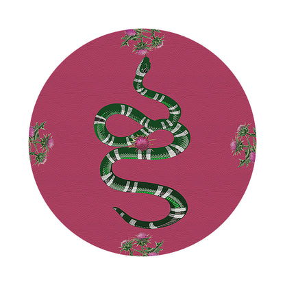 Thistle And Snake Pink 16&quot; Round Pebble Placemats, Set of 4 - nicolettemayer.com
