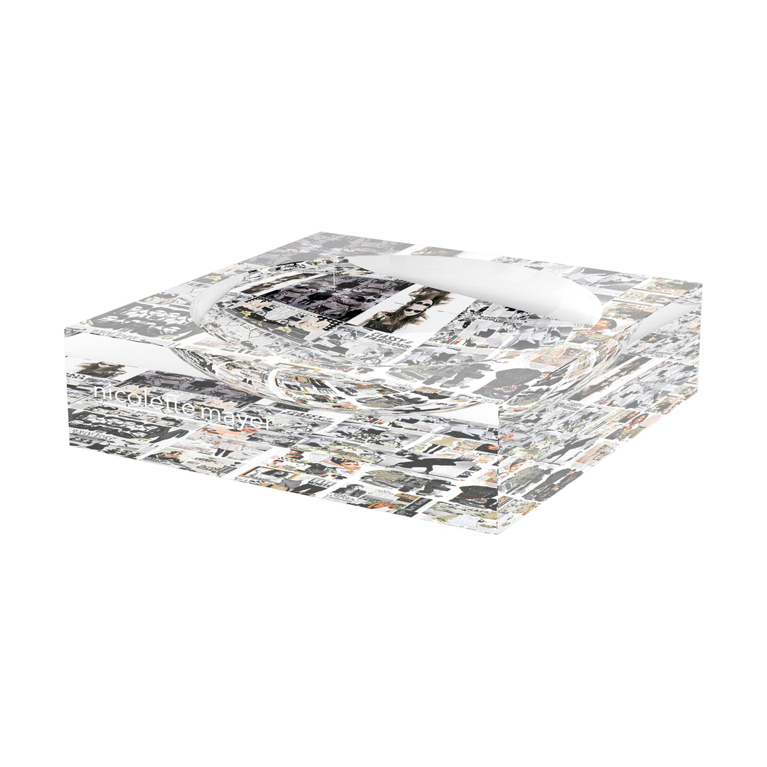 Tic Tac Toe Black And White Acrylic Candy Catchall Dish