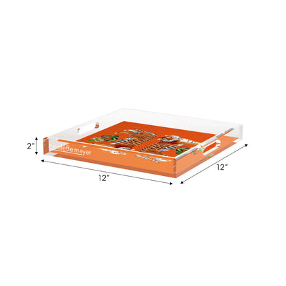 Tiger Seeing Double Orangerie Acrylic Decorative Tray, 12 x 12 in. by Nicolette Mayer 