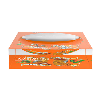 Tiger Seeing Double Orange Acrylic Candy Catchall Dish - nicolettemayer.com