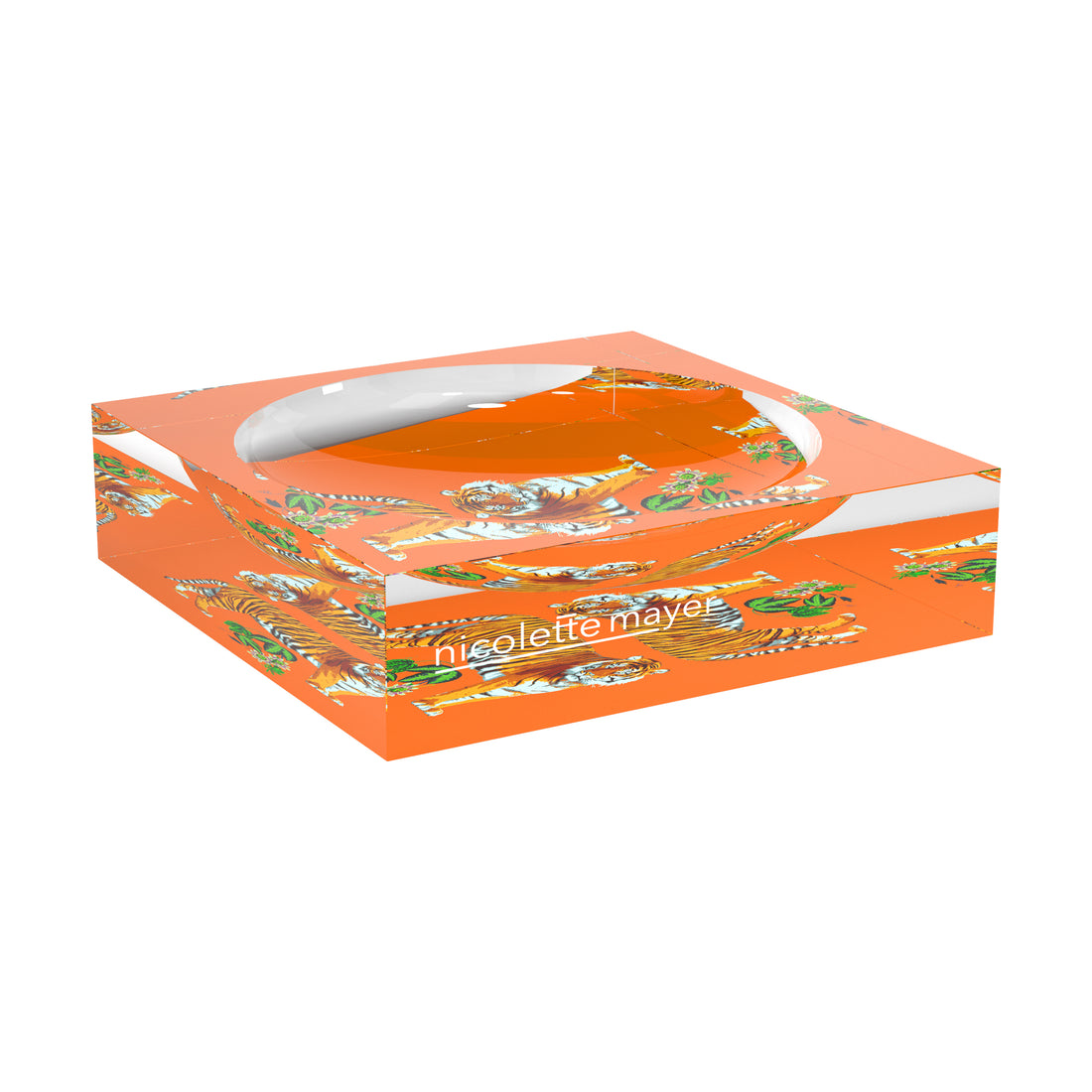 Tiger Seeing Double Orange Acrylic Candy Catchall Dish - nicolettemayer.com