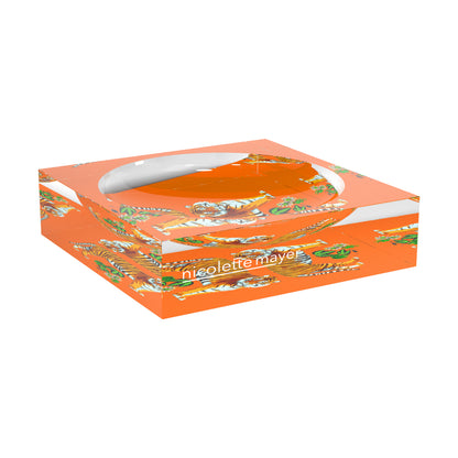 Tiger Seeing Double Orange Acrylic Candy Catchall Dish - nicolettemayer.com