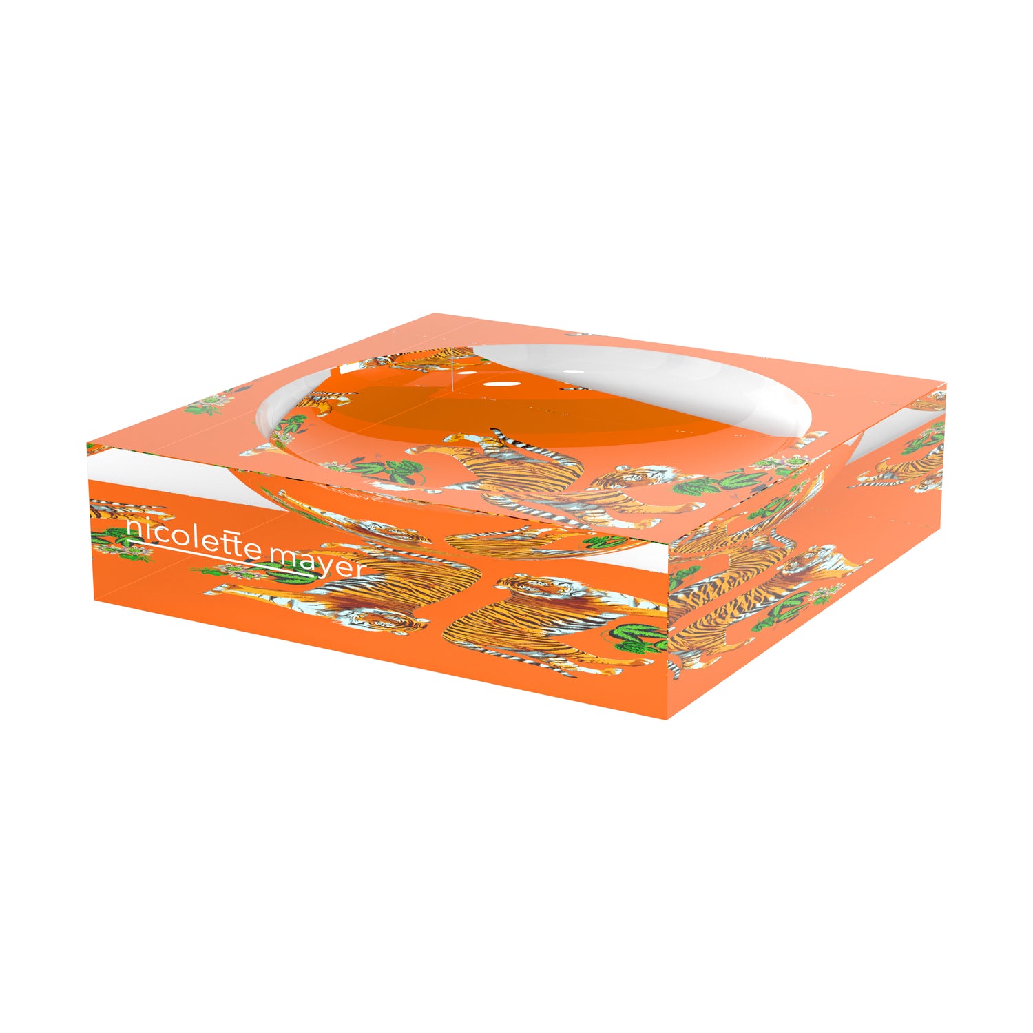 Tiger Seeing Double Orange Acrylic Candy Catchall Dish - nicolettemayer.com