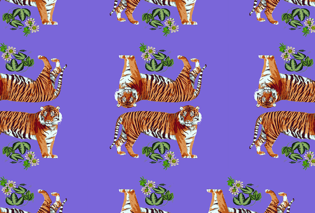 Tiger Seeing Double Festive Paper Placemat Pad, One Set Of 24