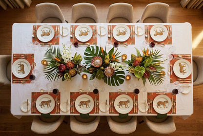 Set de table en papier « Tigre voyant double orangerie », lot de 24