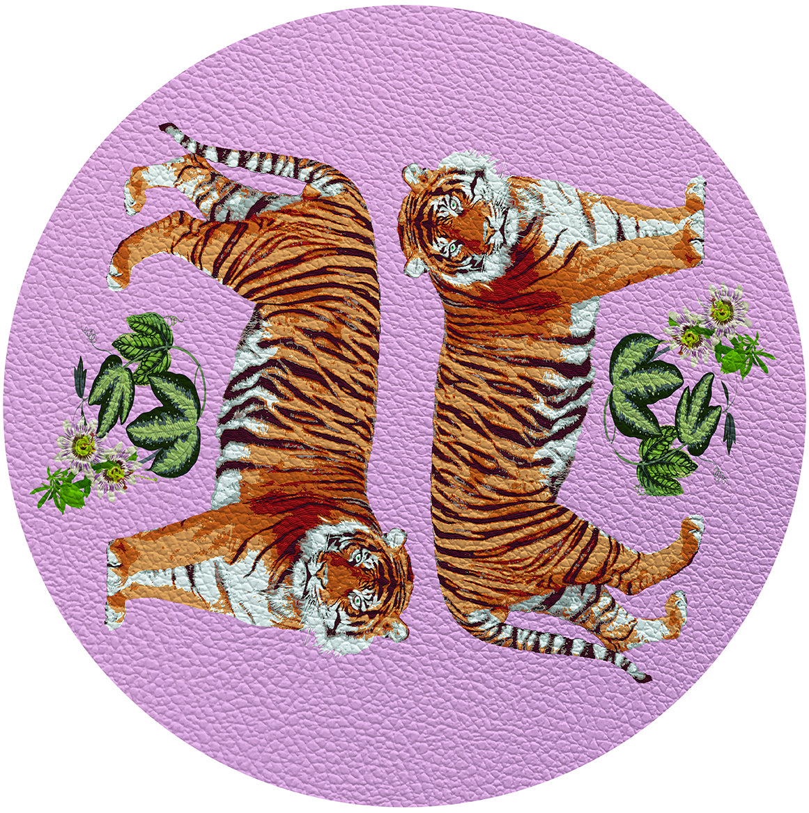 Zebra Seeing Double 16&quot; Round Pebble Placemat Set of 4