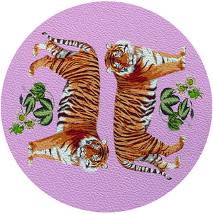 Zebra Seeing Double 16" Round Pebble Placemat Set of 4