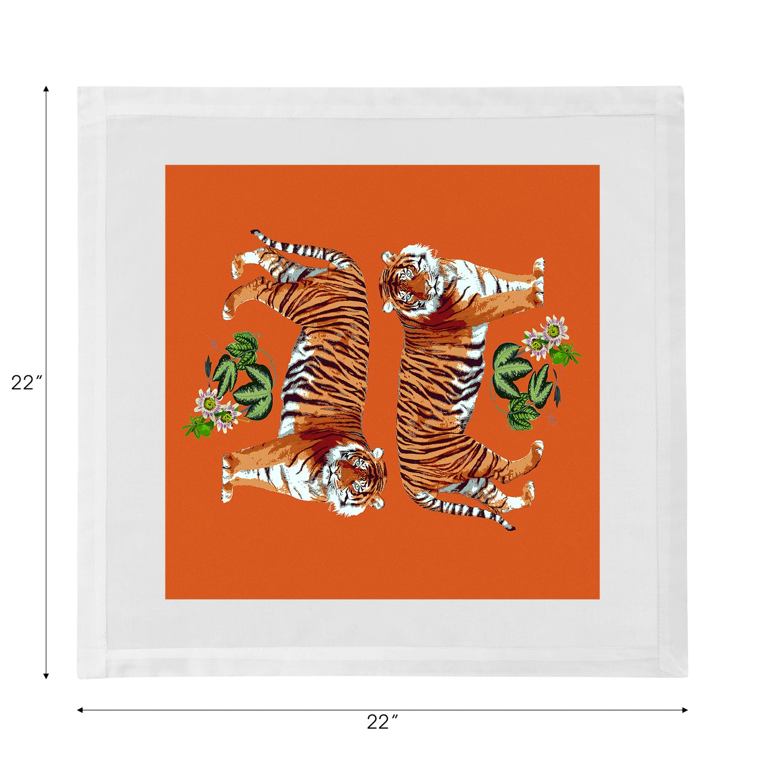 Tiger Seeing Double Orange Cotton Sateen Dinner Napkins - nicolettemayer.com