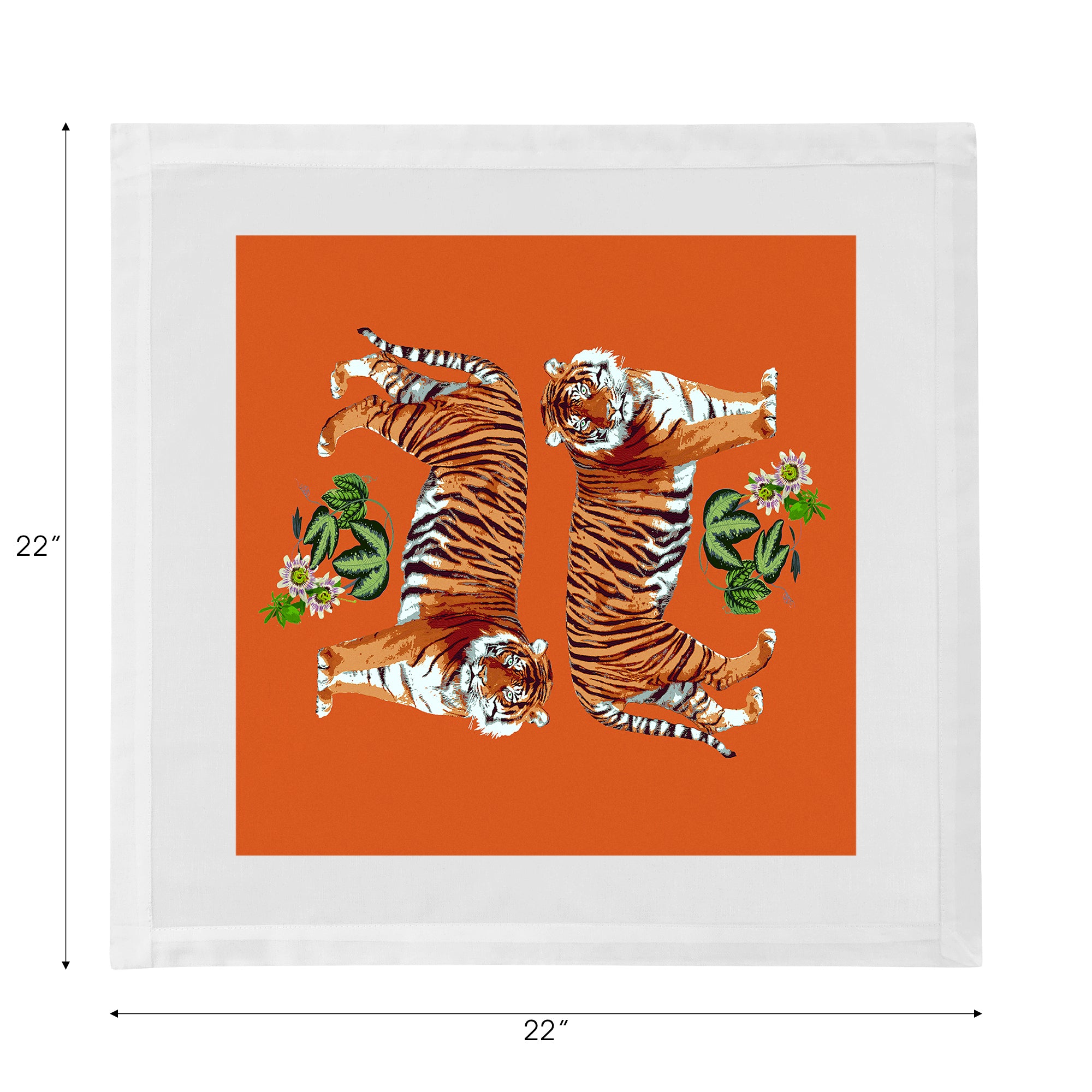 Tiger Seeing Double Orange Cotton Sateen Dinner Napkins - nicolettemayer.com