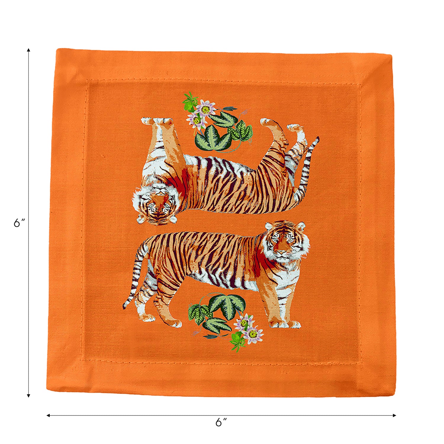 Tiger Seeing Double Cotton Sateen Cocktail Napkins