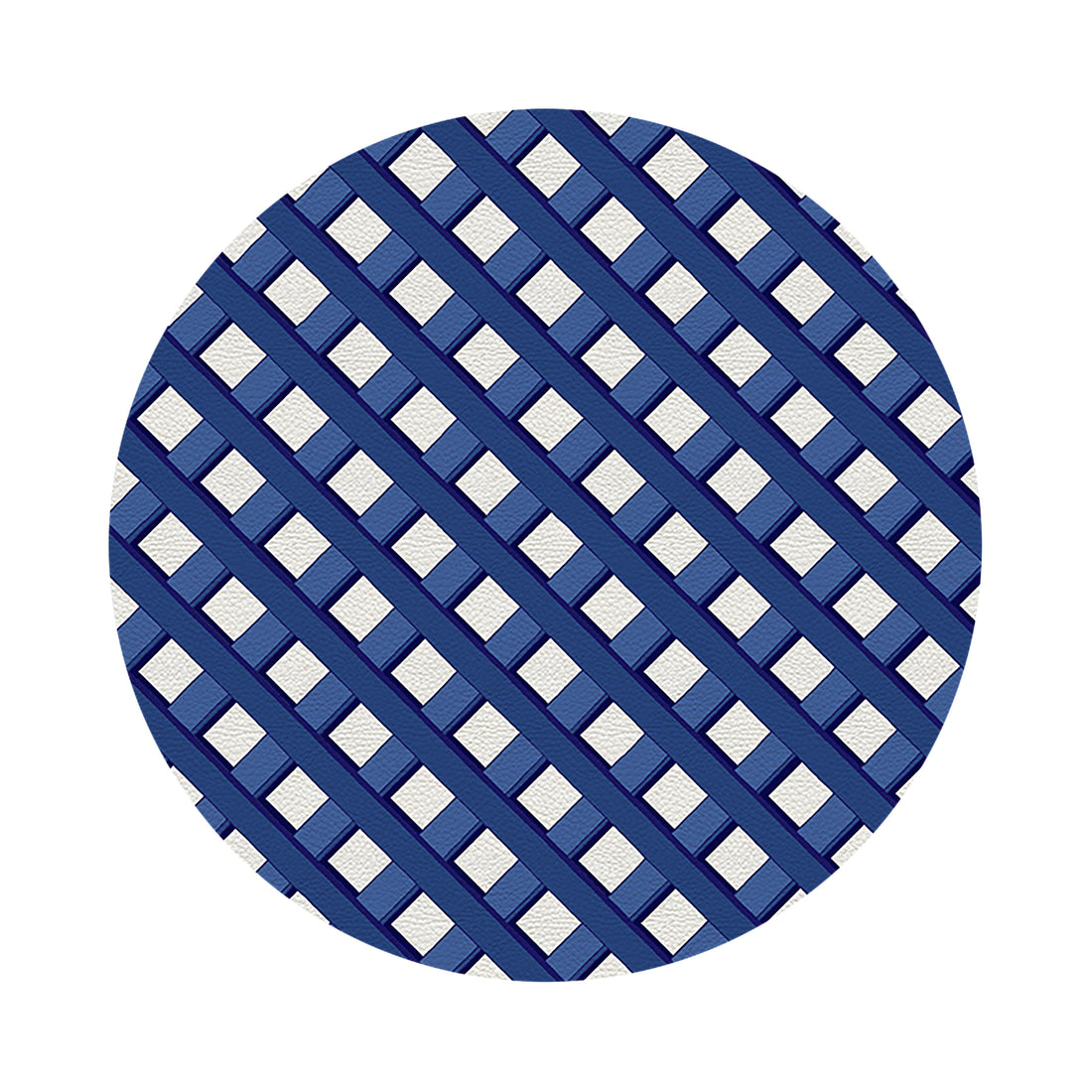 Timothy Corrigan Jardin Francais Blue 16&quot; Round Pebble Placemat Set of 4 - nicolettemayer.com
