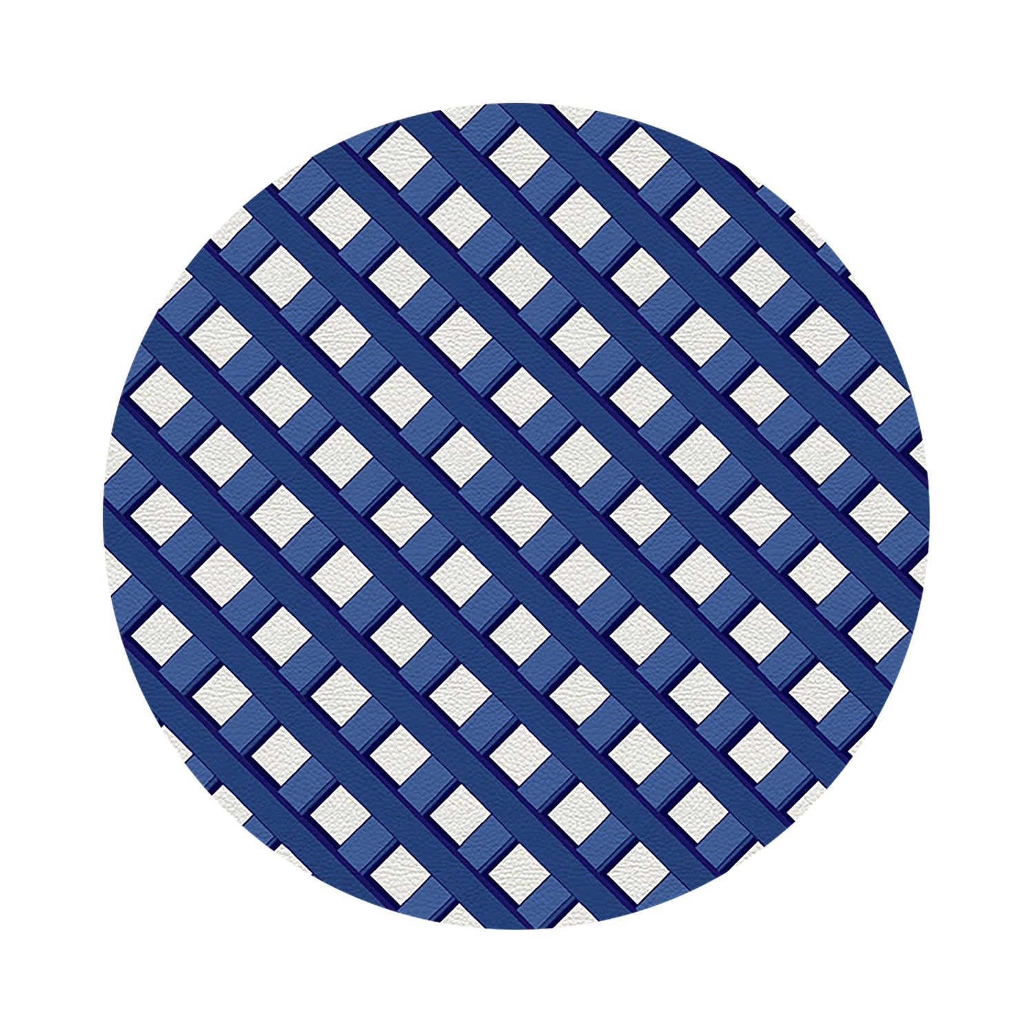 Timothy Corrigan Jardin Francais Blue 16&quot; Round Pebble Placemats, Set of 4 - nicolettemayer.com
