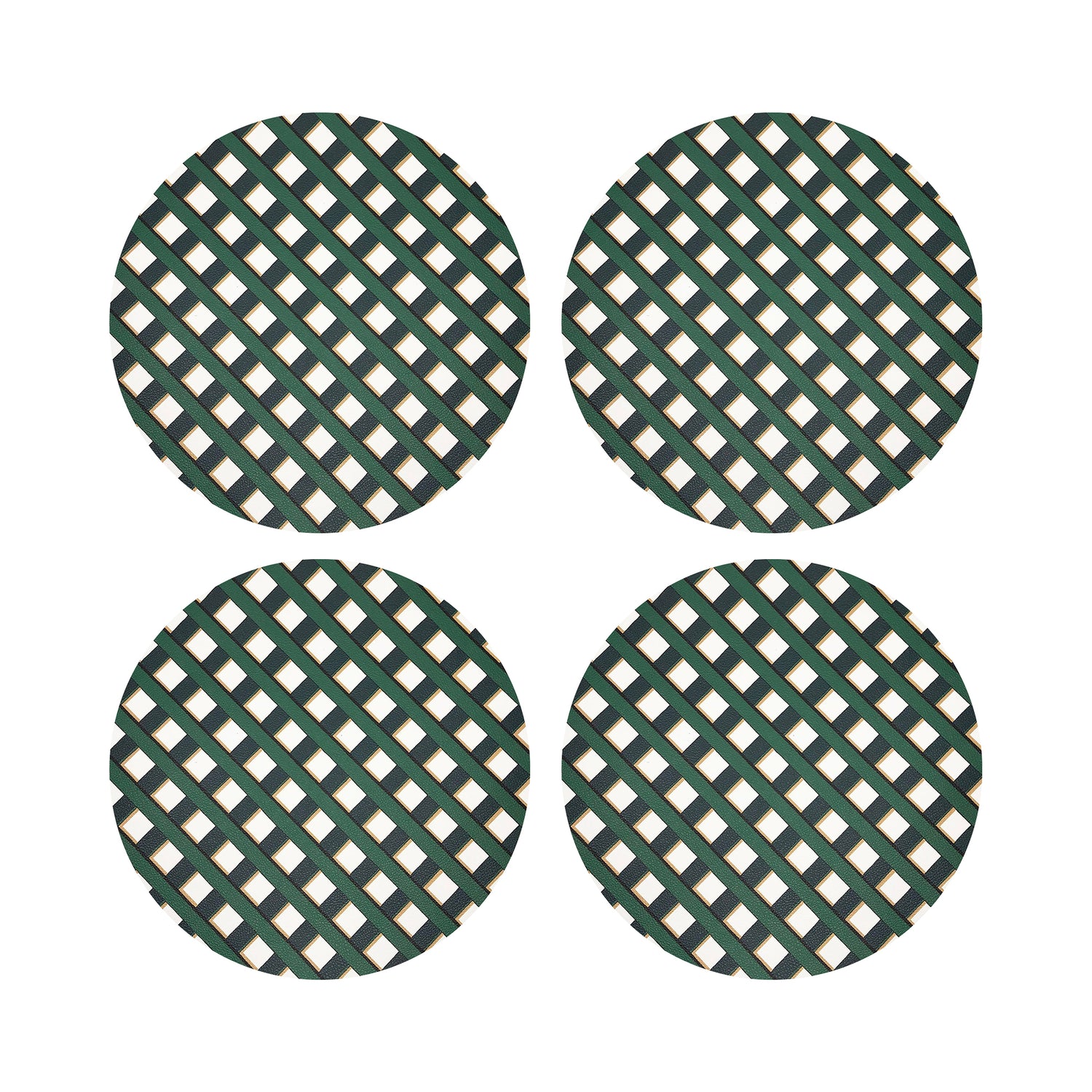 Timothy Corrigan Jardin Francais 16&quot; Round Pebble Placemats, Set of 4 - nicolettemayer.com
