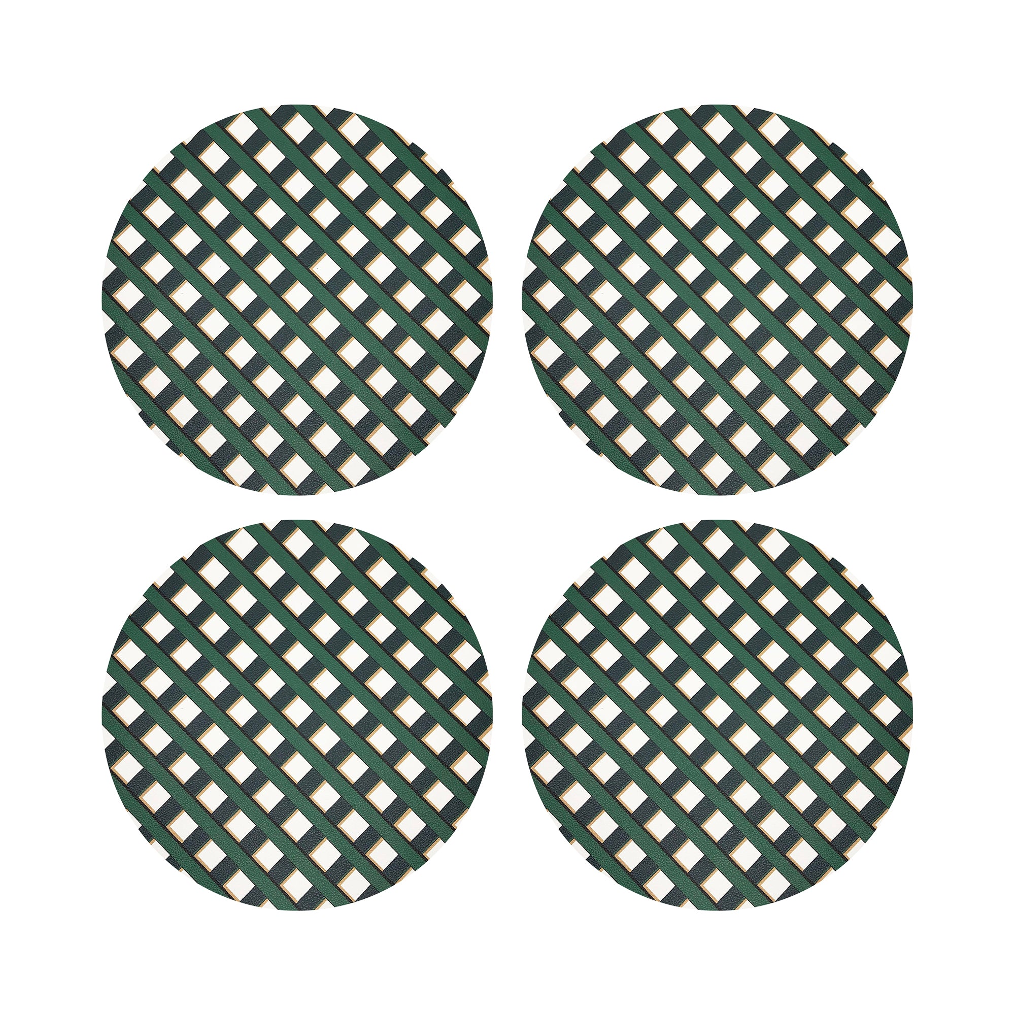 Timothy Corrigan Jardin Francais 16&quot; Round Pebble Placemats, Set of 4 - nicolettemayer.com
