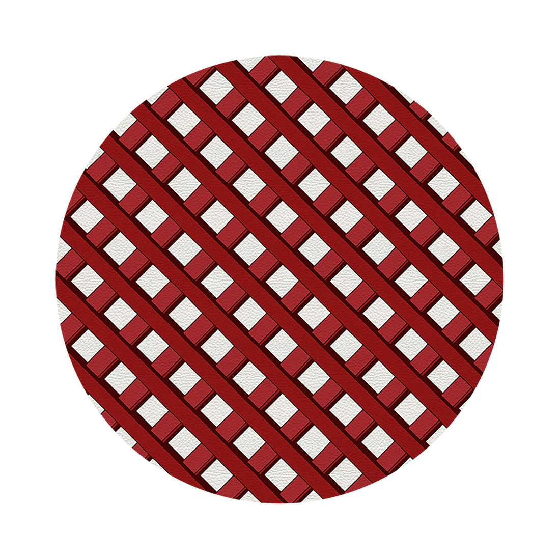 Timothy Corrigan Jardin Francais Red 16&quot; Round Pebble Placemat Set of 4 - nicolettemayer.com