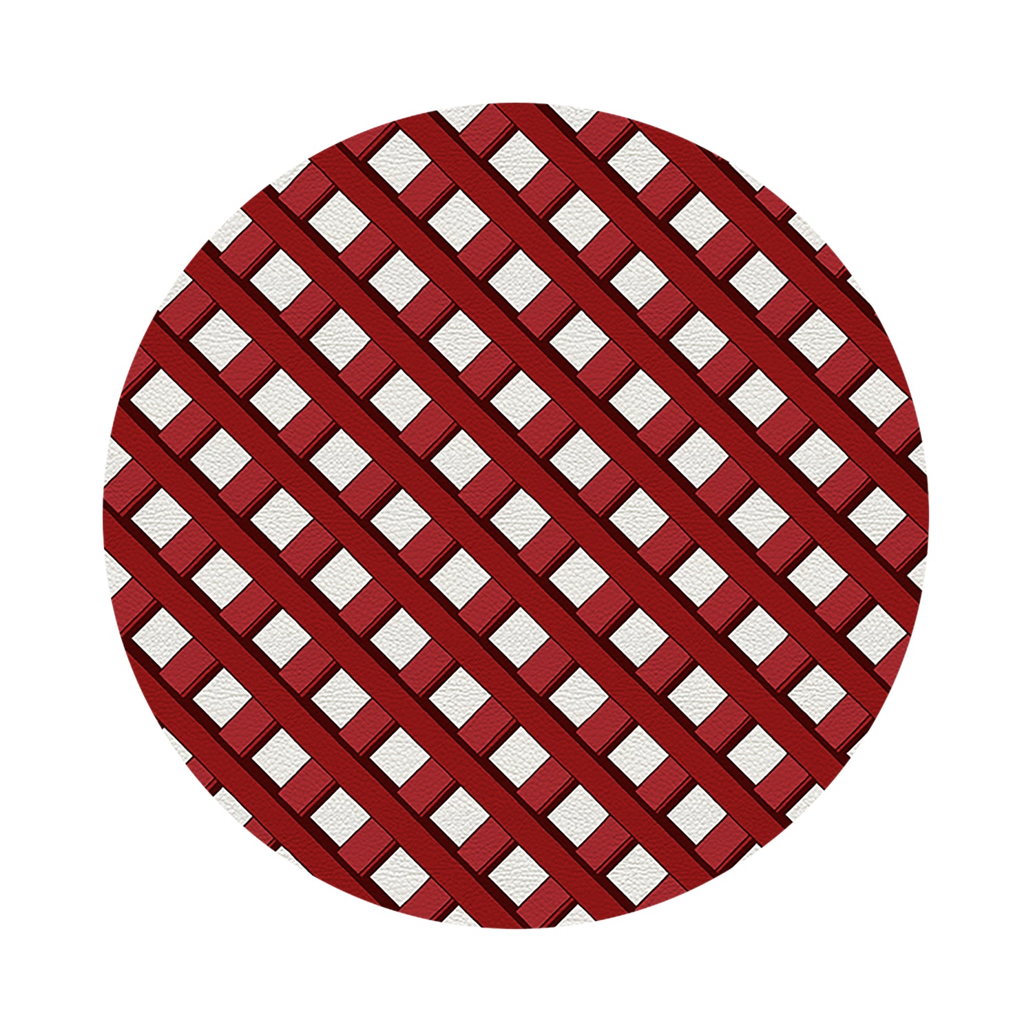 Timothy Corrigan Jardin Francais Red 16&quot; Round Pebble Placemats, Set of 4 - nicolettemayer.com
