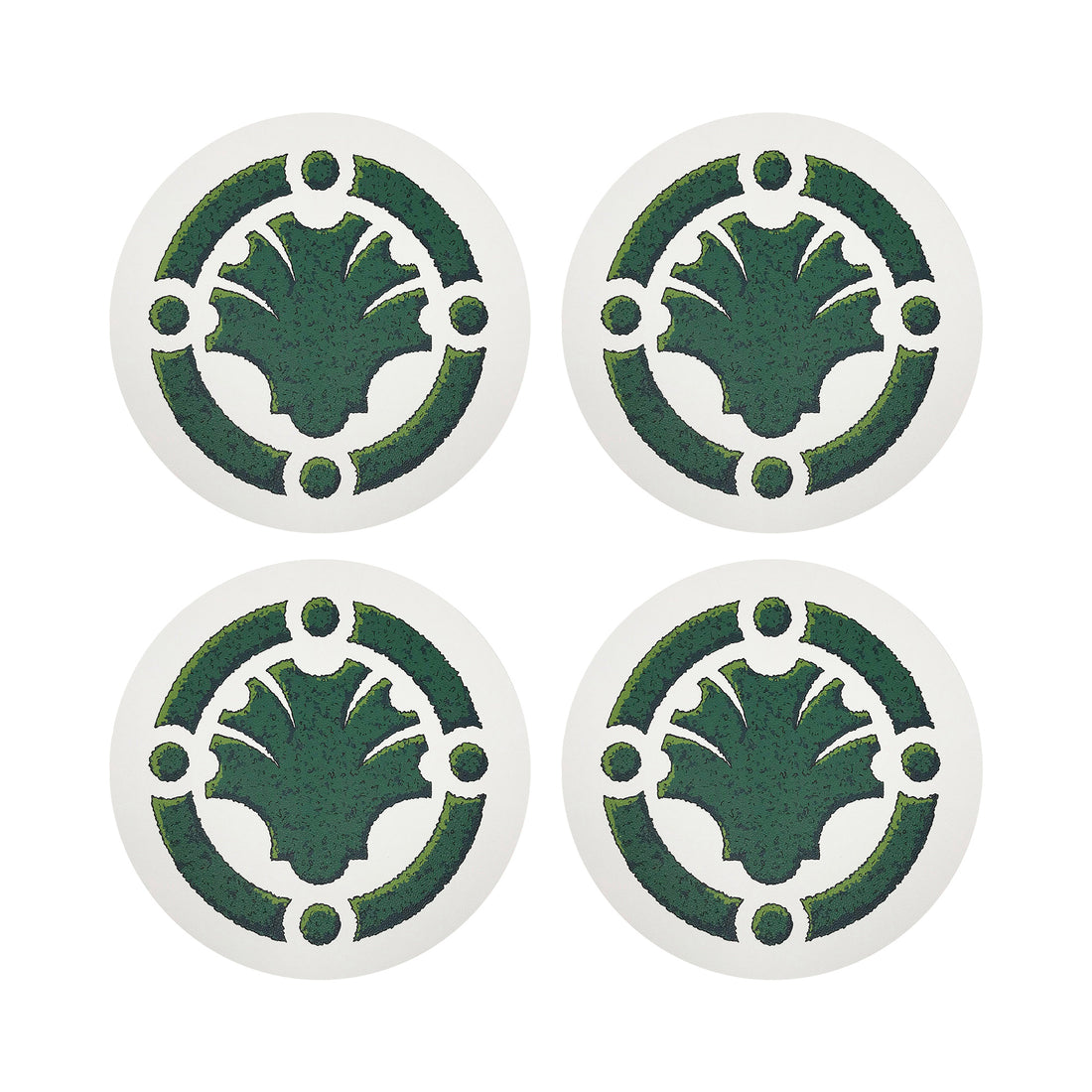Timothy Corrigan Parterre Garden Vegan Leather Round Coasters