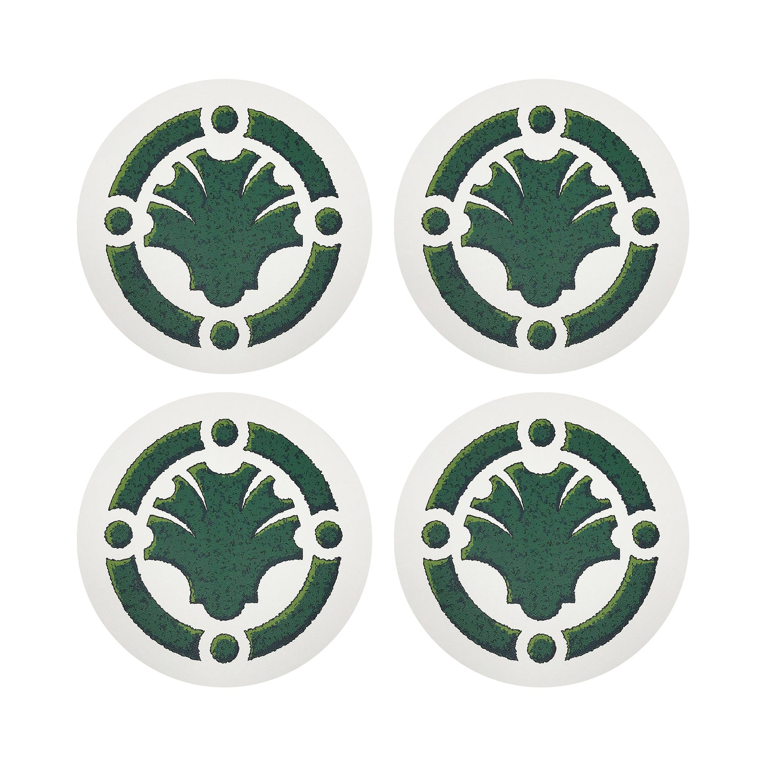 Timothy Corrigan Parterre Garden Vegan Leather Round Coasters