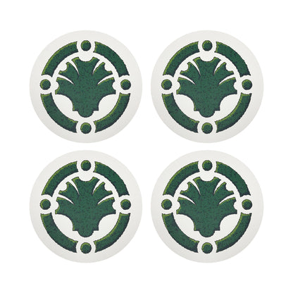 Timothy Corrigan Parterre Garden Vegan Leather Round Coasters