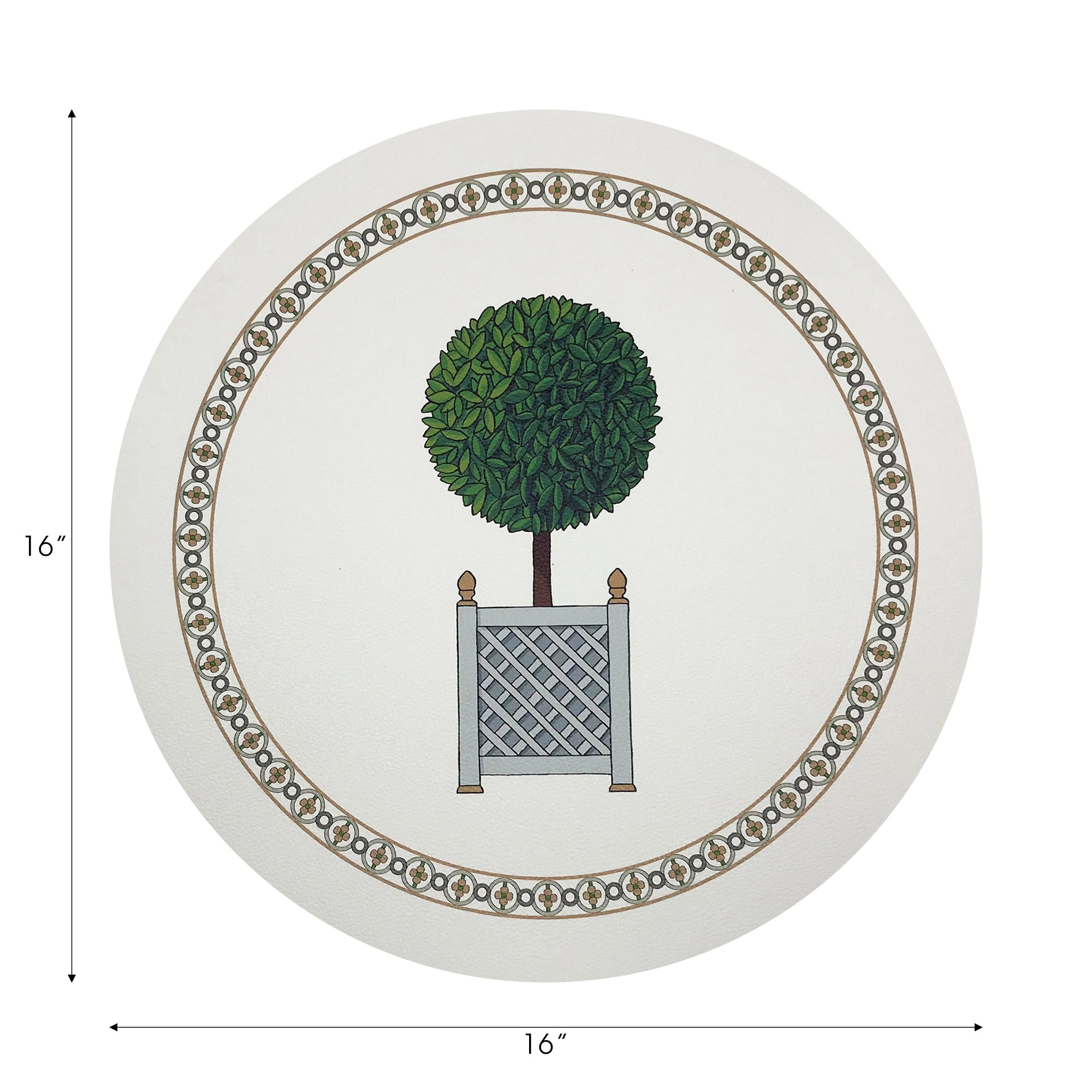 Timothy Corrigan Parterre Topiary 16&quot; Round Pebble Placemats, Set Of 4 - nicolettemayer.com