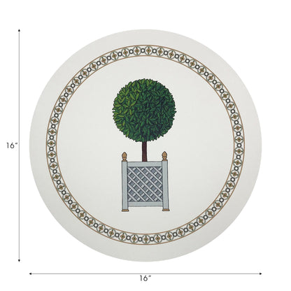 Timothy Corrigan Parterre Topiary 16&quot; Round Pebble Placemats, Set Of 4 - nicolettemayer.com