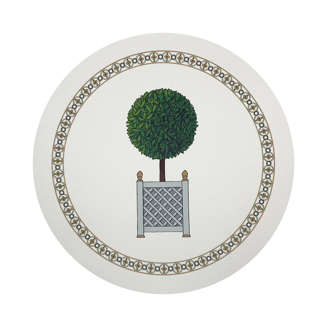 Timothy Corrigan Parterre Topiary 16&quot; Round Pebble Placemats, Set Of 4 - nicolettemayer.com