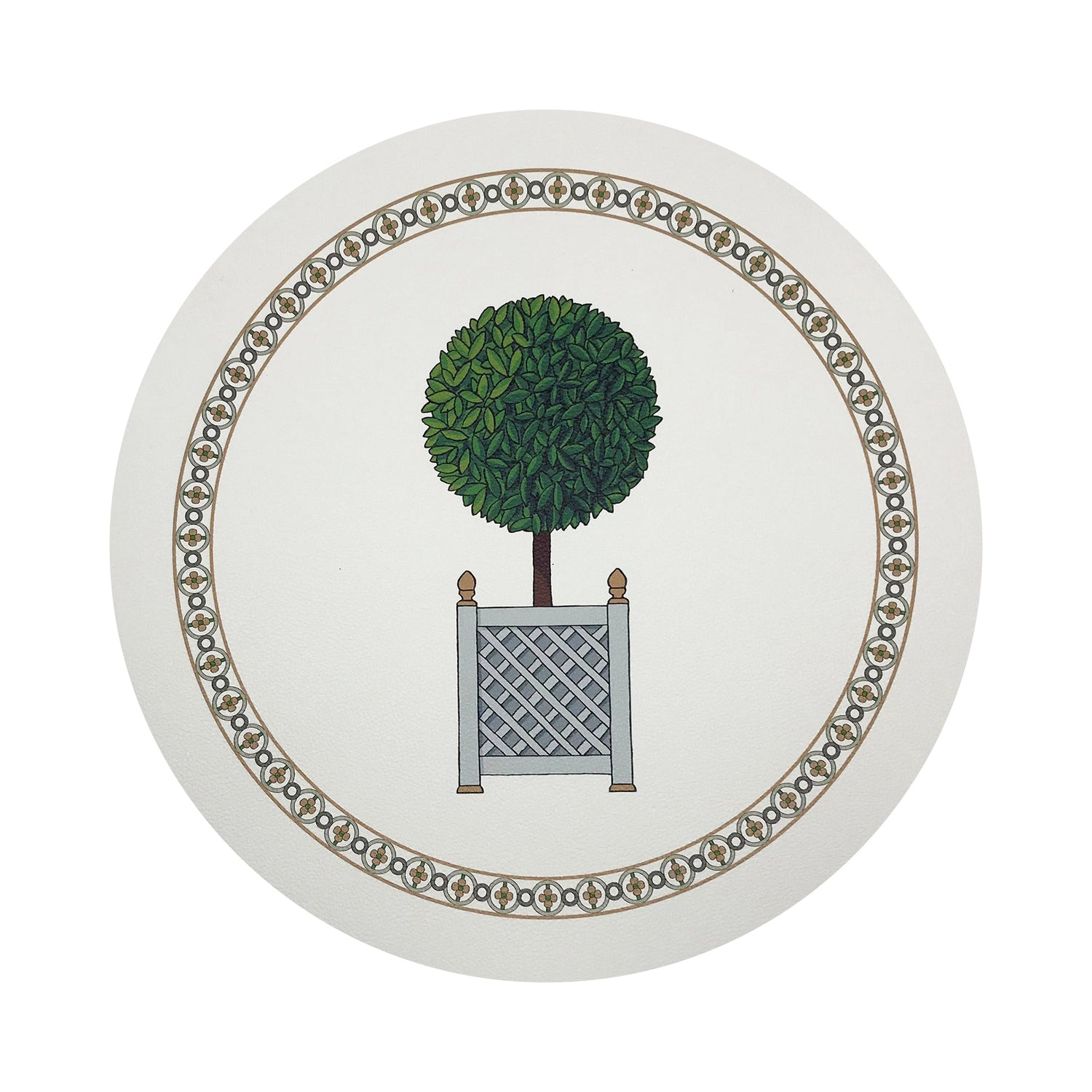 Timothy Corrigan Parterre Topiary 16&quot; Round Pebble Placemats, Set Of 4 - nicolettemayer.com