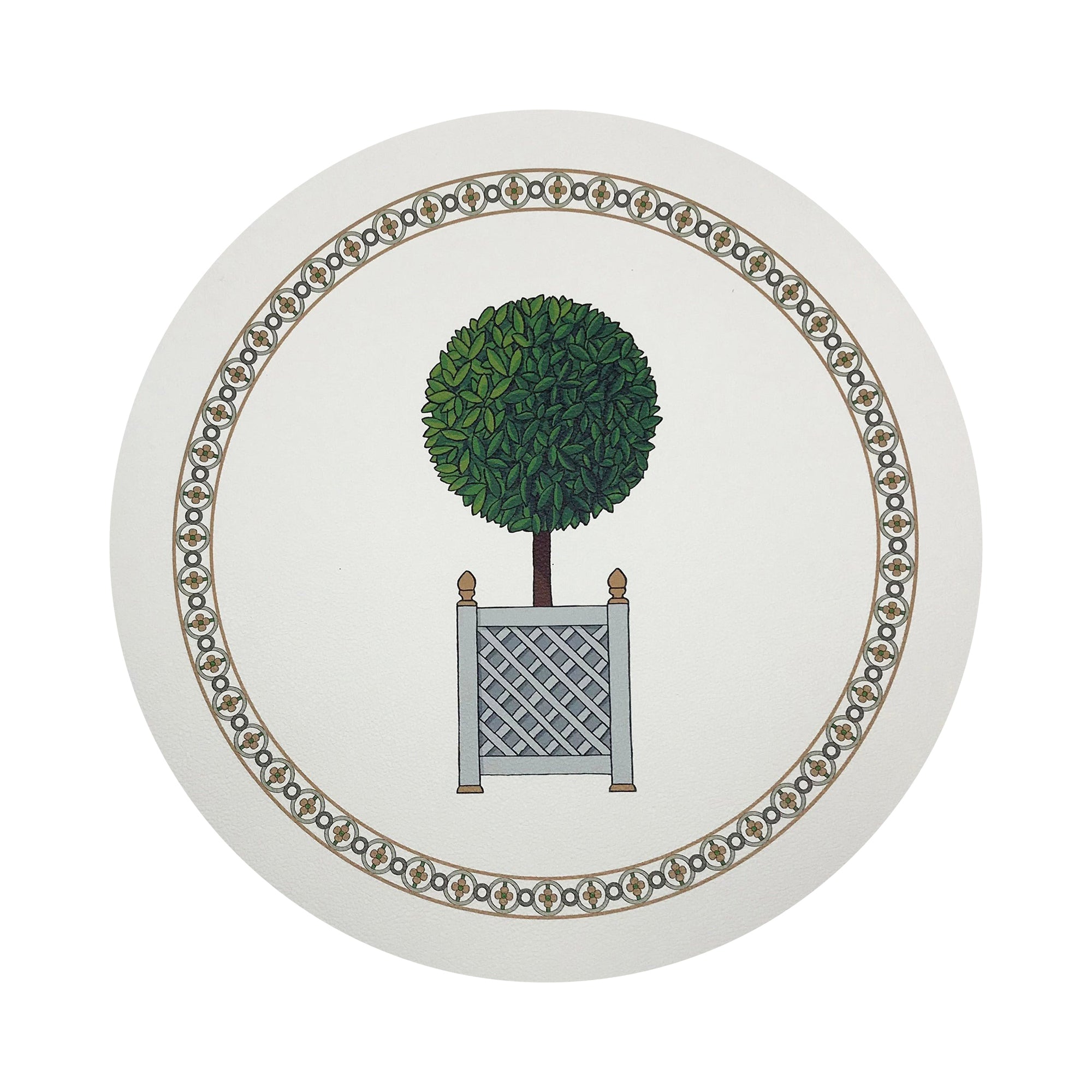 Timothy Corrigan Parterre Topiary 16&quot; Round Pebble Placemats, Set Of 4 - nicolettemayer.com