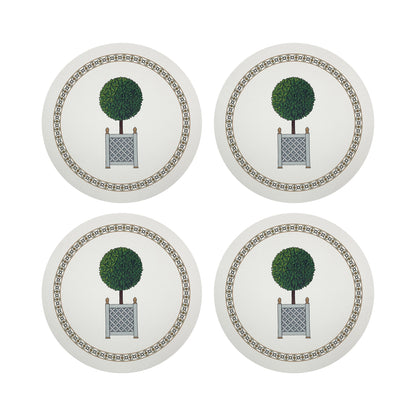 Timothy Corrigan Parterre Topiary 16&quot; Round Pebble Placemats, Set Of 4 - nicolettemayer.com