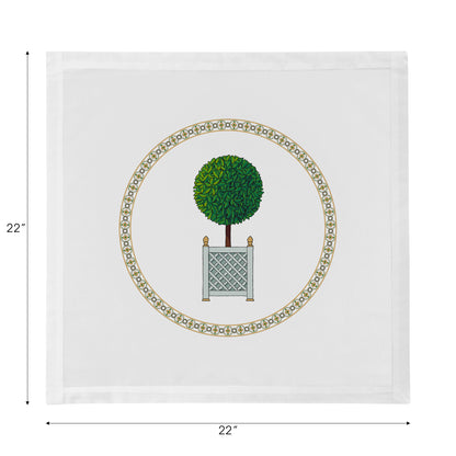 Timothy Corrigan Parterre Topiary Cotton Sateen Dinner Napkins - nicolettemayer.com