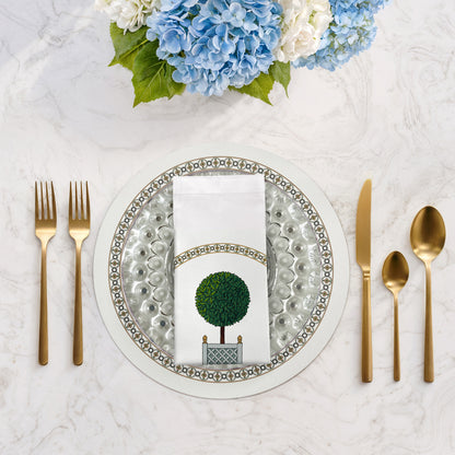 Timothy Corrigan Parterre Topiary Cotton Sateen Dinner Napkins - nicolettemayer.com