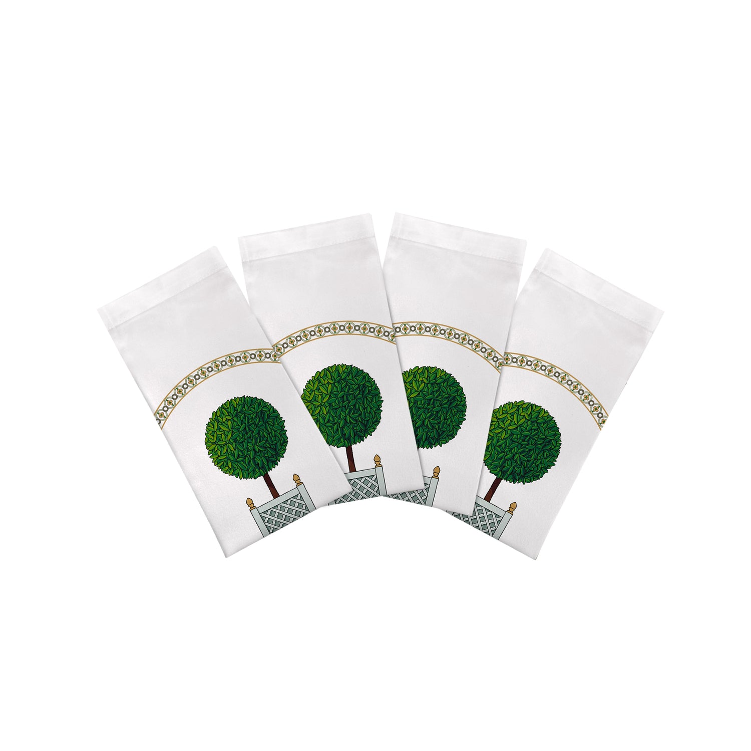 Timothy Corrigan Parterre Topiary Cotton Sateen Dinner Napkins - nicolettemayer.com