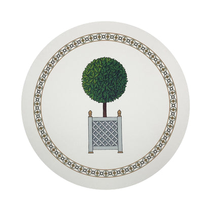 Timothy Corrigan Parterre Topiary Vegan Leather Round Coasters