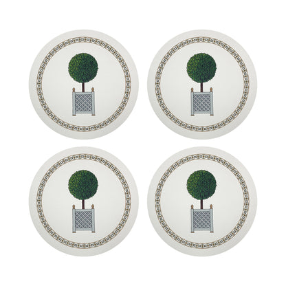 Timothy Corrigan Parterre Topiary Vegan Leather Round Coasters