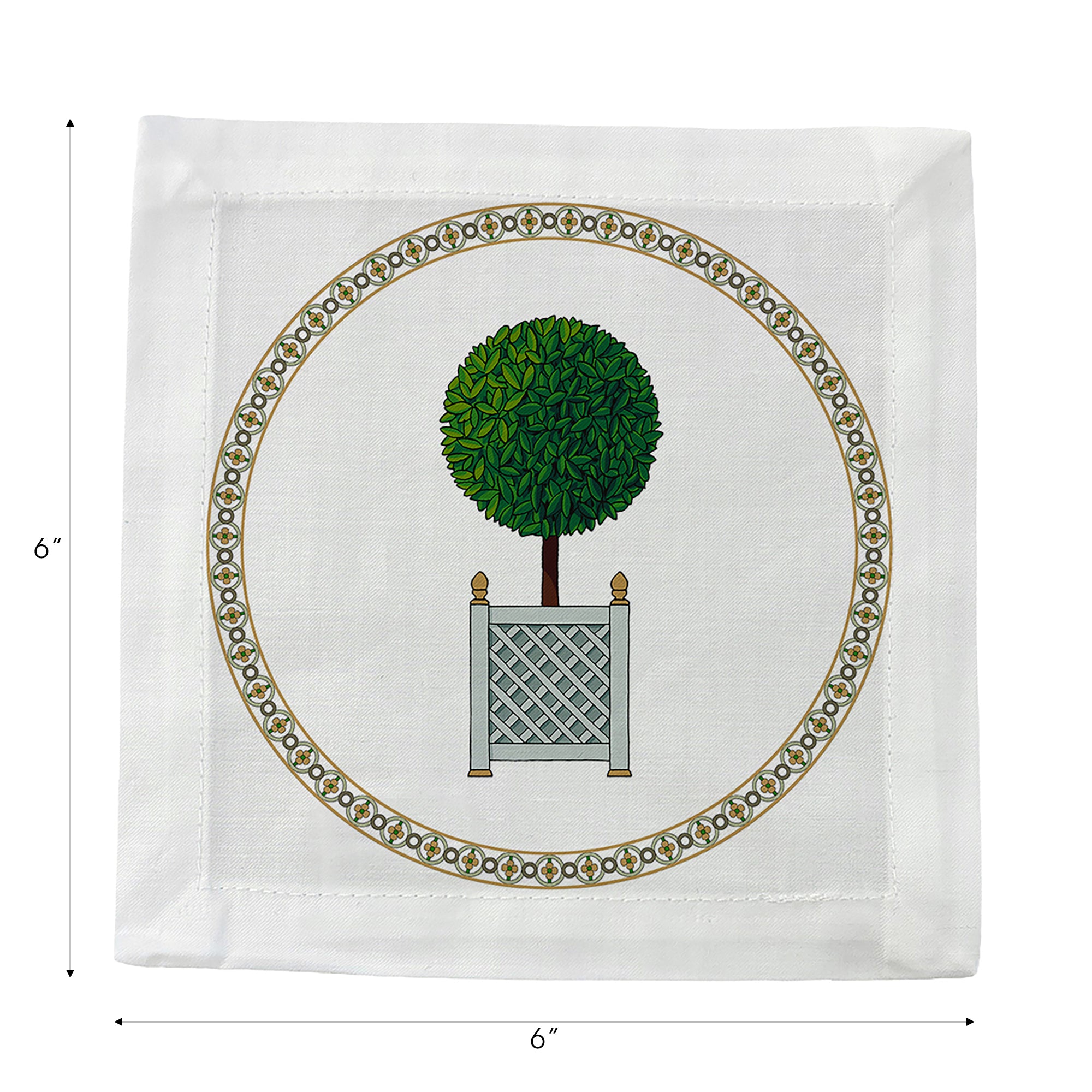 Timothy Corrigan Parterre Topiary Cotton Sateen Cocktail Napkins