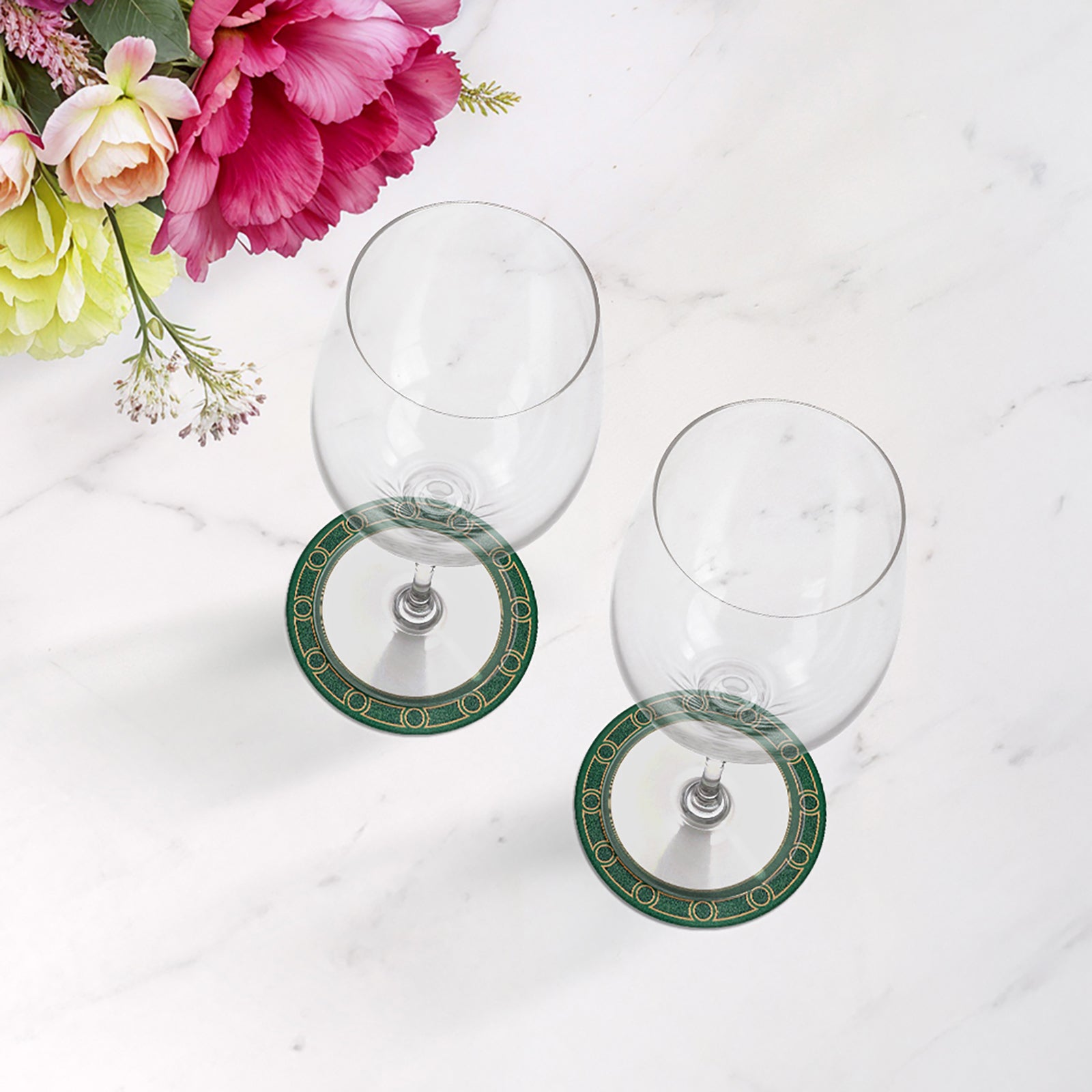 Timothy Corrigan Parterre Verre Claire Vegan Leather Round Coasters