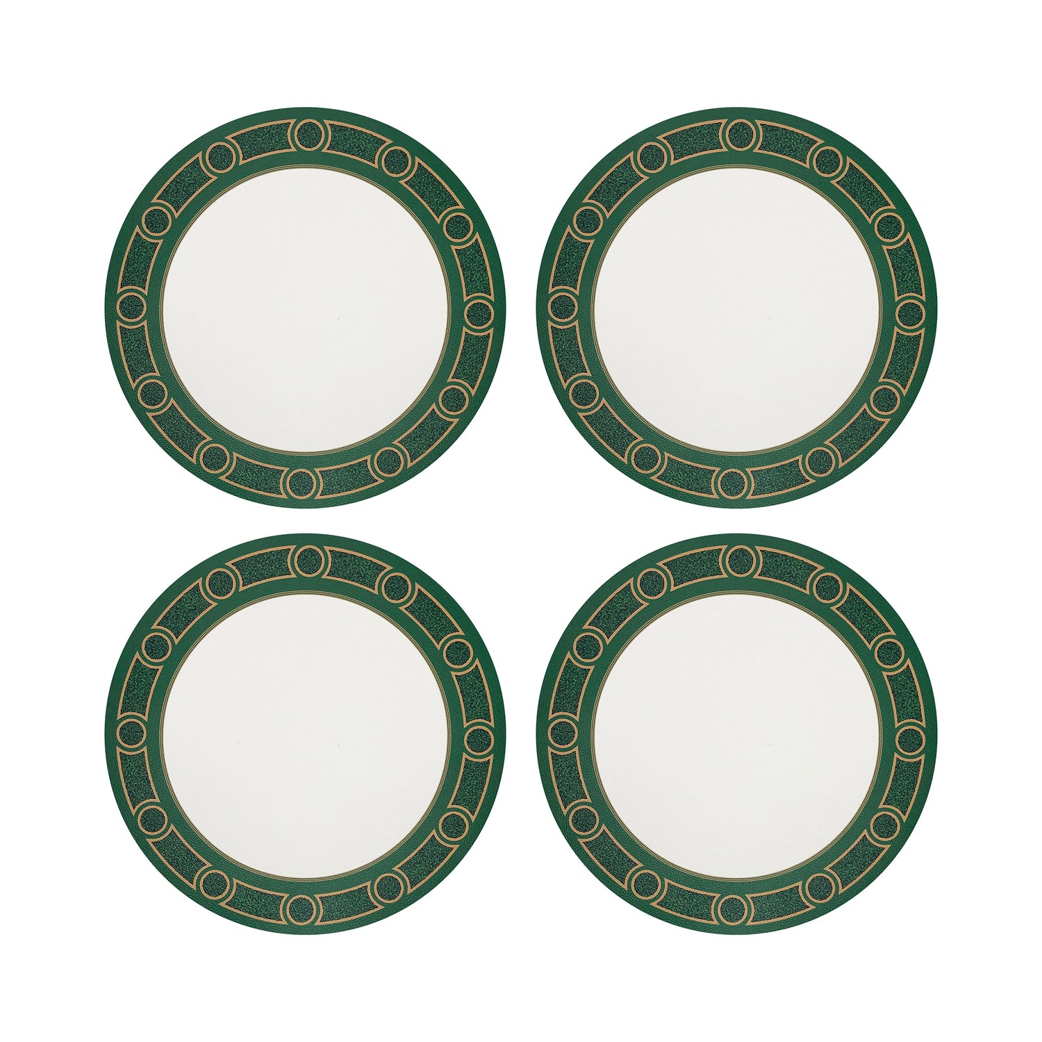 Timothy Corrigan Parterre Verre Claire Vegan Leather Round Coasters