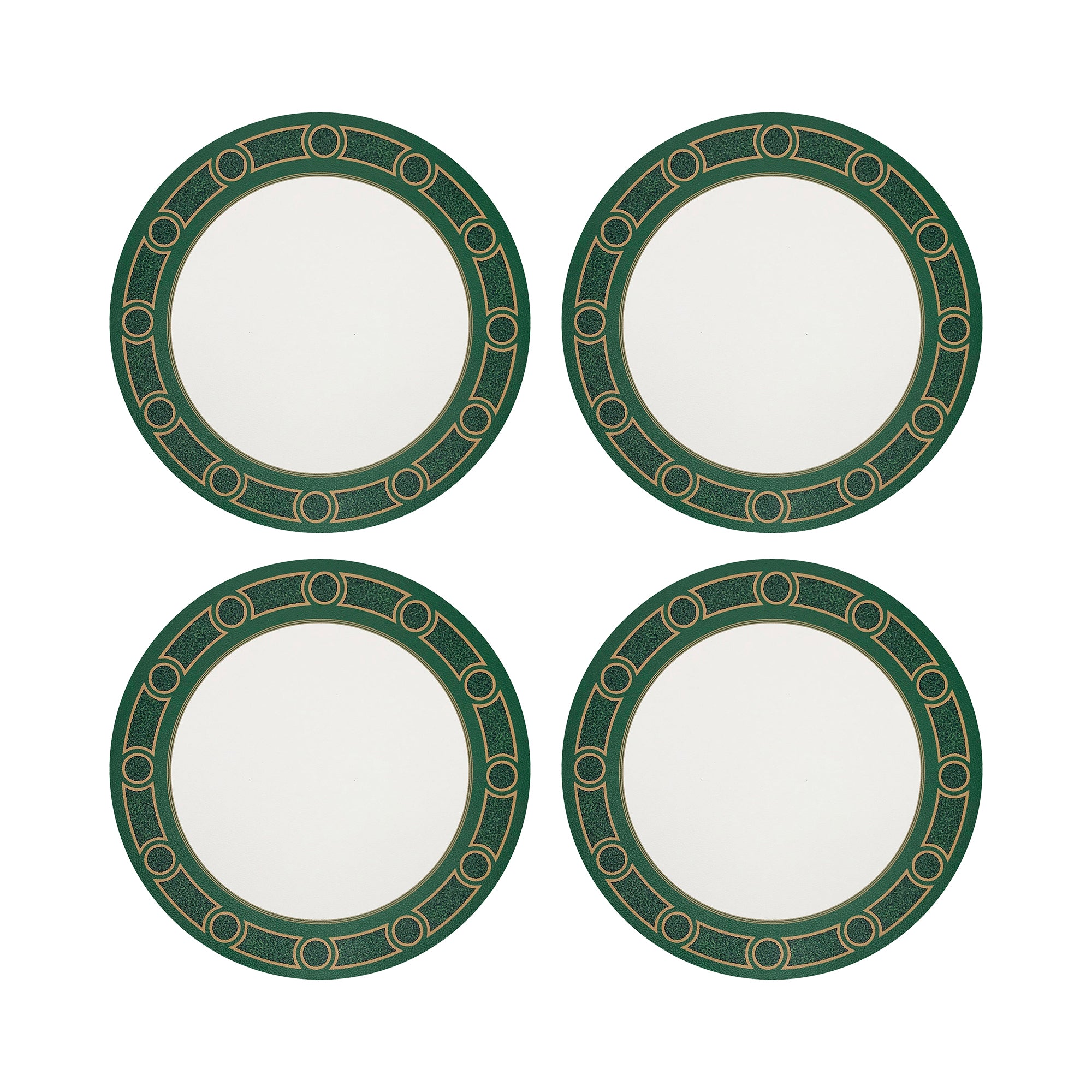 Timothy Corrigan Parterre Verre Claire Vegan Leather Round Coasters