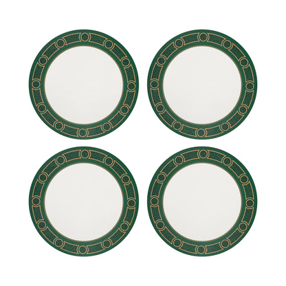 Timothy Corrigan Parterre Verre Claire Vegan Leather Round Coasters