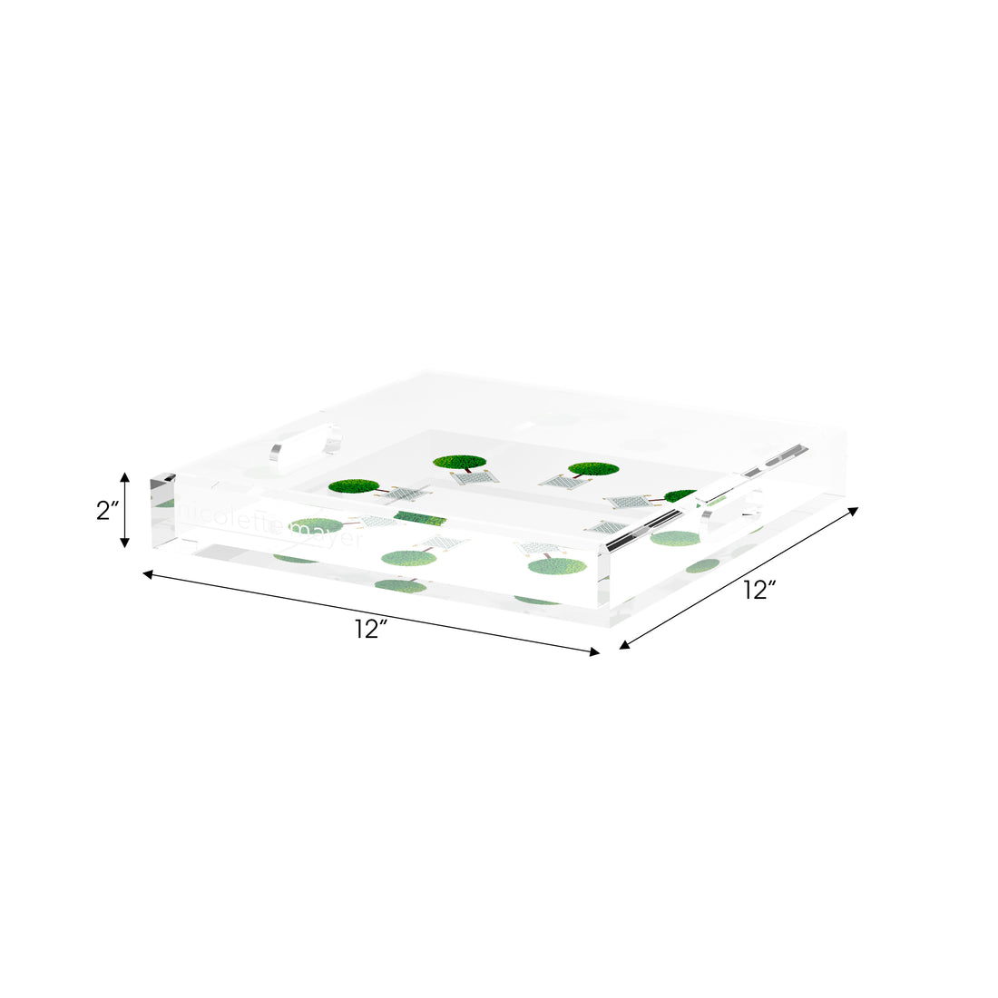 Timothy Corrigan Topiary Radial 12X12 Acrylic Tray - nicolettemayer.com
