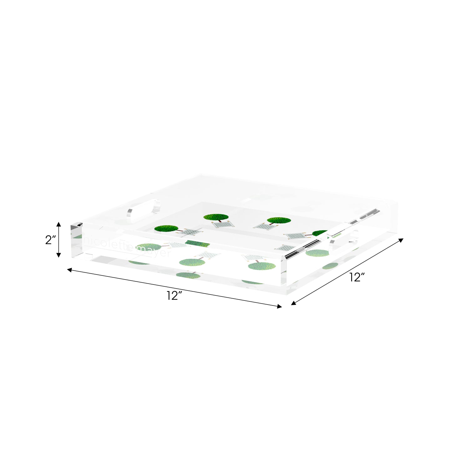 Timothy Corrigan Topiary Radial 12X12 Acrylic Tray - nicolettemayer.com
