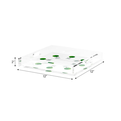 Timothy Corrigan Topiary Radial 12X12 Acrylic Tray - nicolettemayer.com
