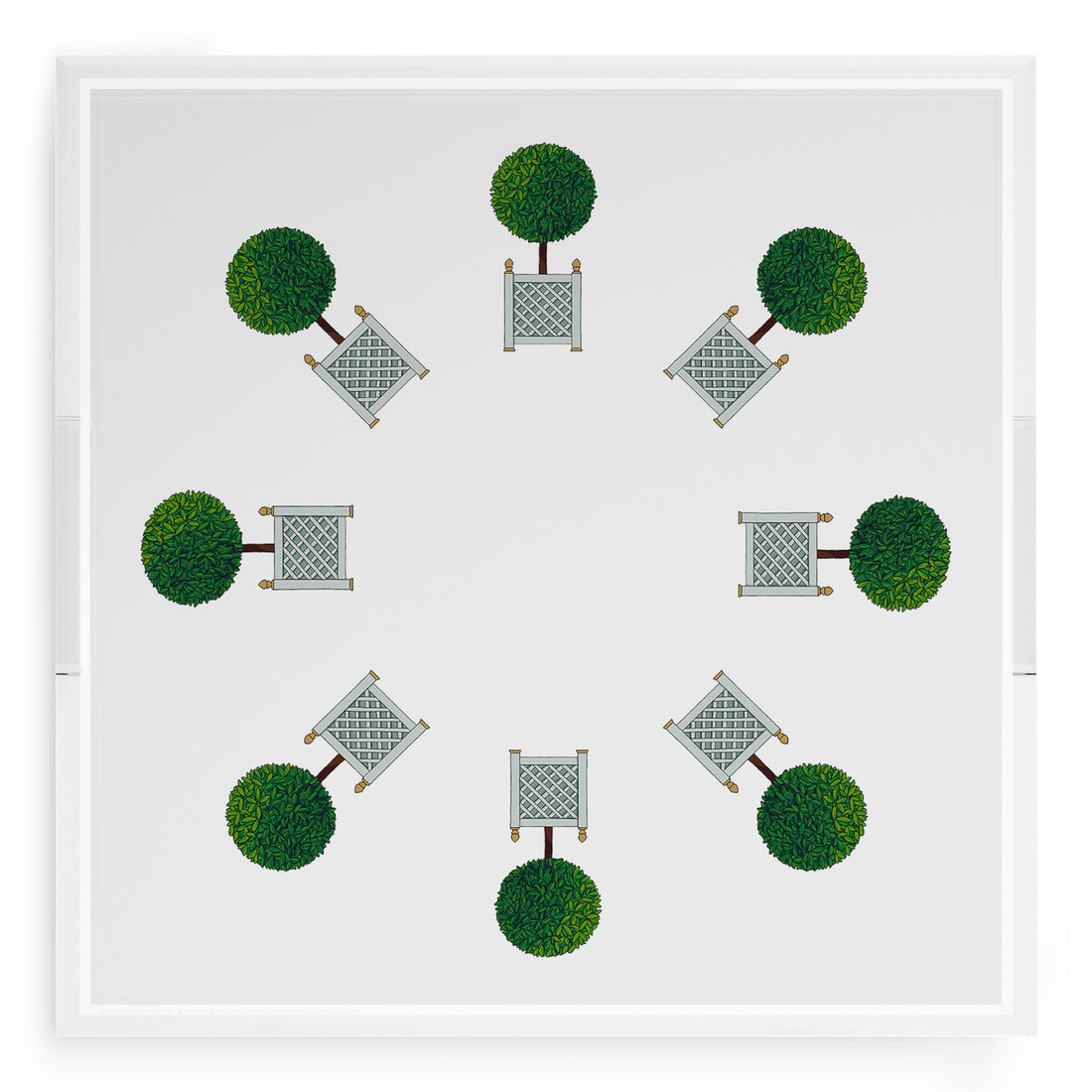 Timothy Corrigan Topiary Radial 18X18 Acrylic Tray - nicolettemayer.com
