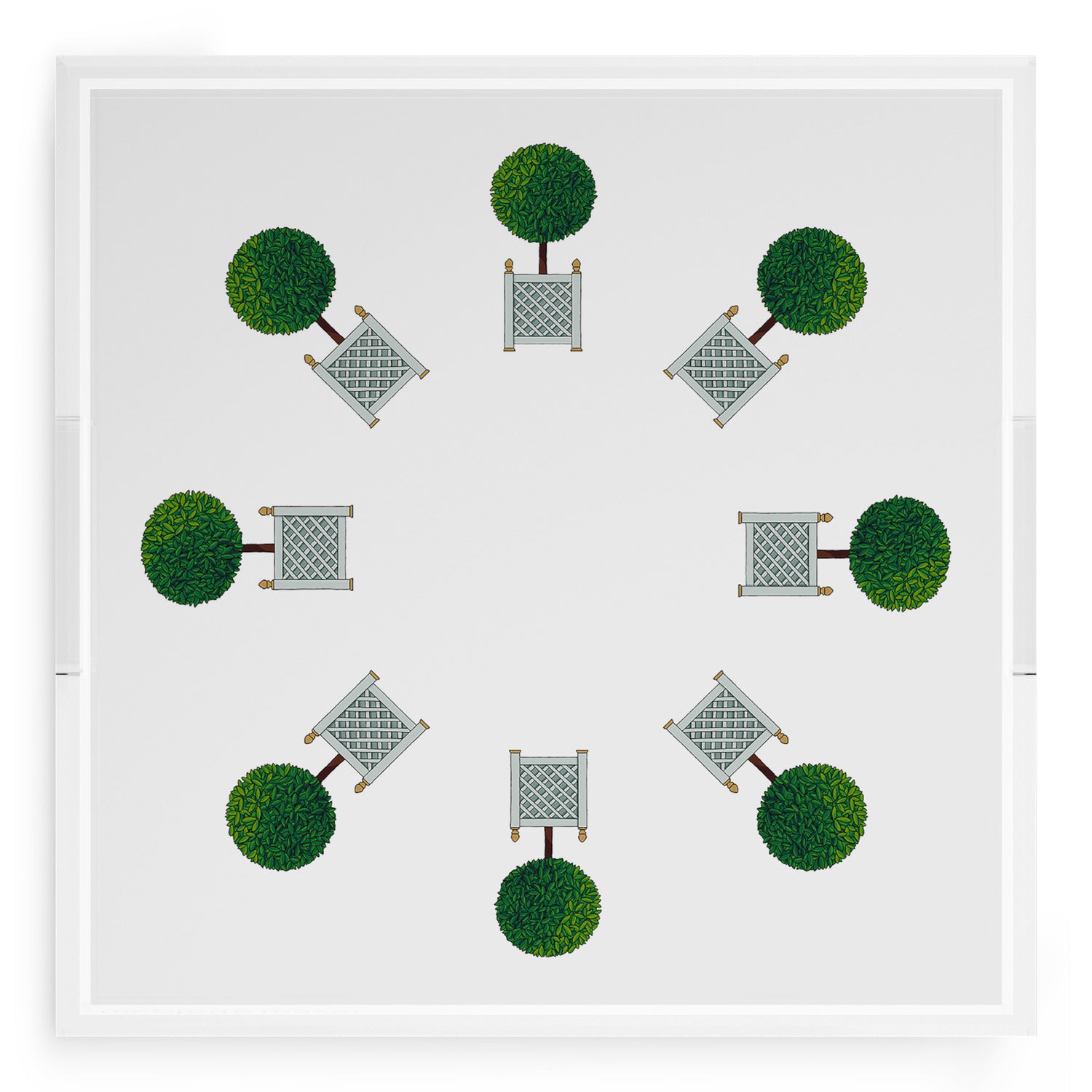 Timothy Corrigan Topiary Radial 18X18 Acrylic Tray - nicolettemayer.com
