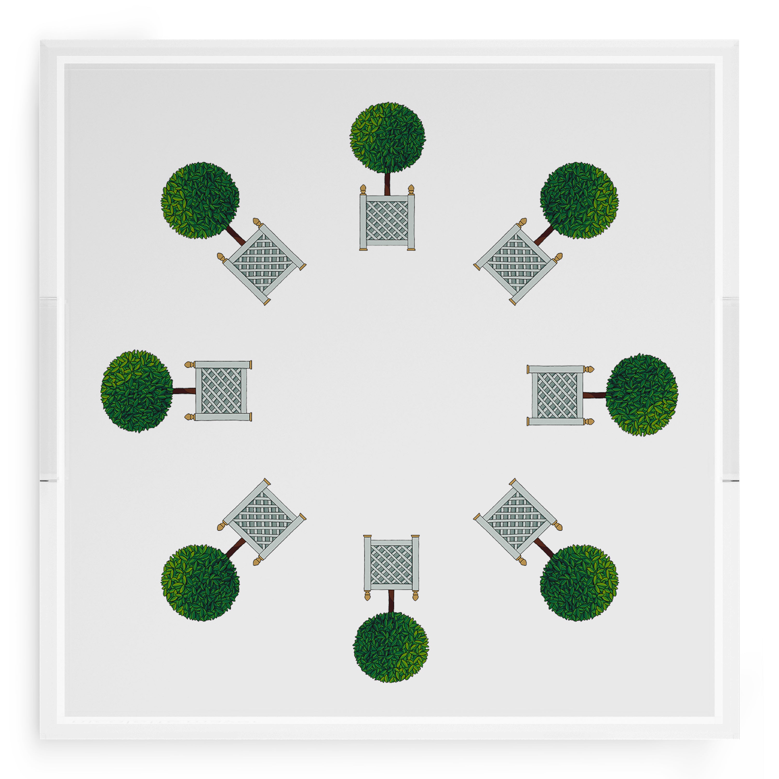 Timothy Corrigan Topiary Radial 18X18 Acrylic Tray - nicolettemayer.com
