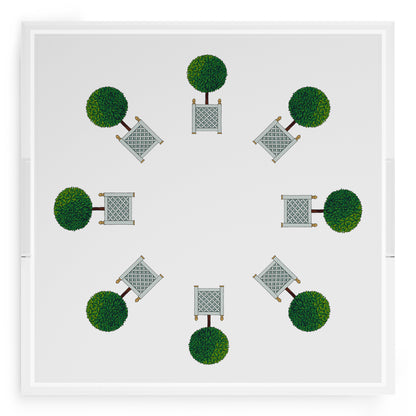 Timothy Corrigan Topiary Radial 18X18 Acrylic Tray - nicolettemayer.com

