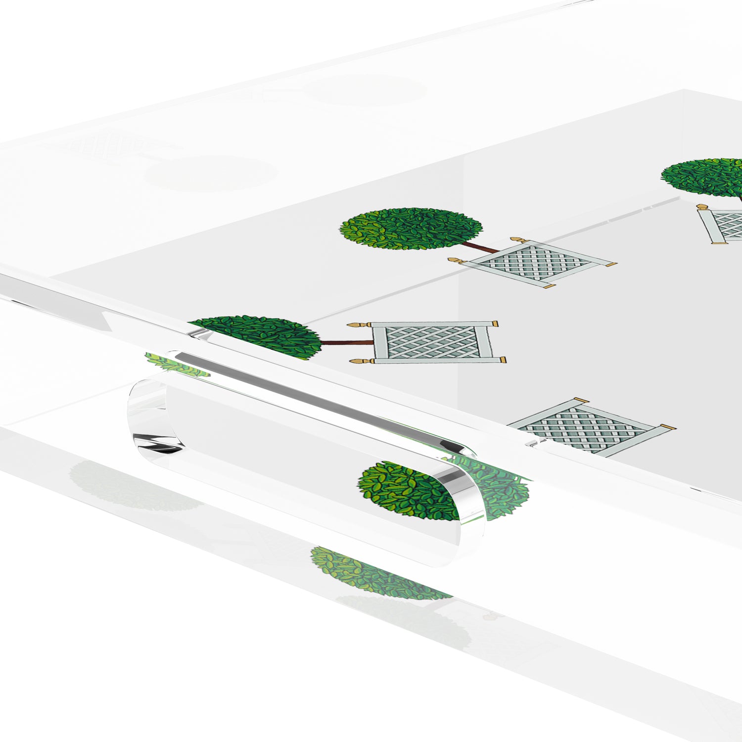 Timothy Corrigan Topiary Radial 18X18 Acrylic Tray - nicolettemayer.com
