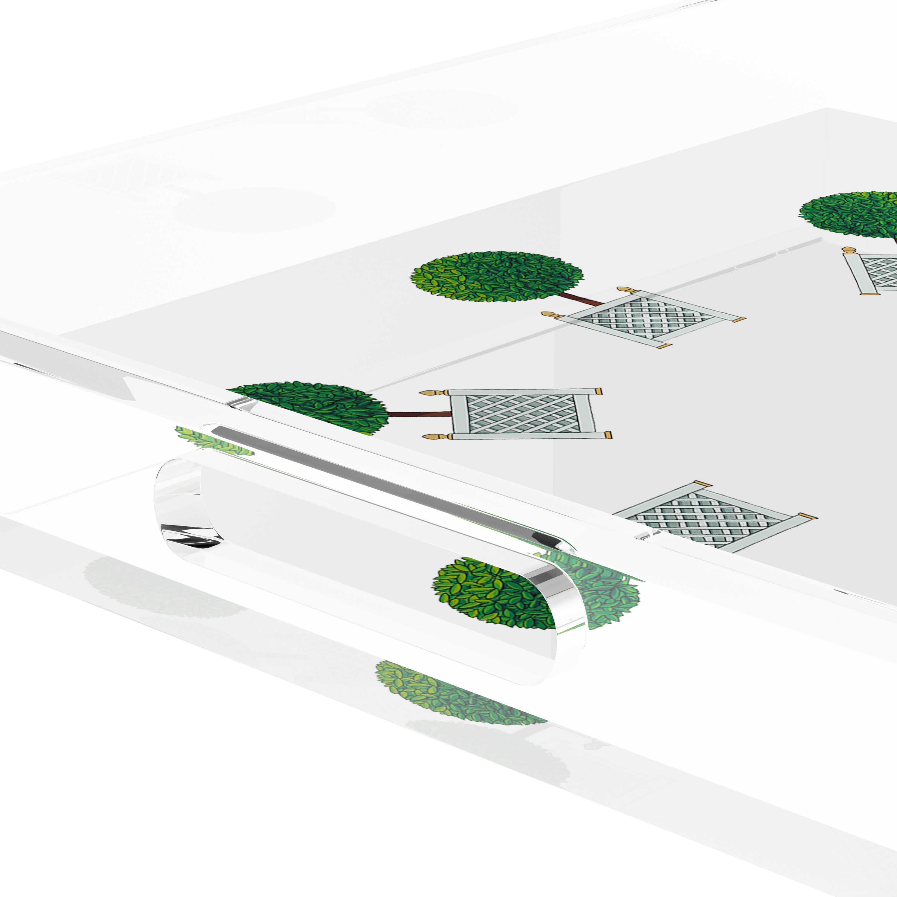 Timothy Corrigan Topiary Radial 18X18 Acrylic Tray - nicolettemayer.com
