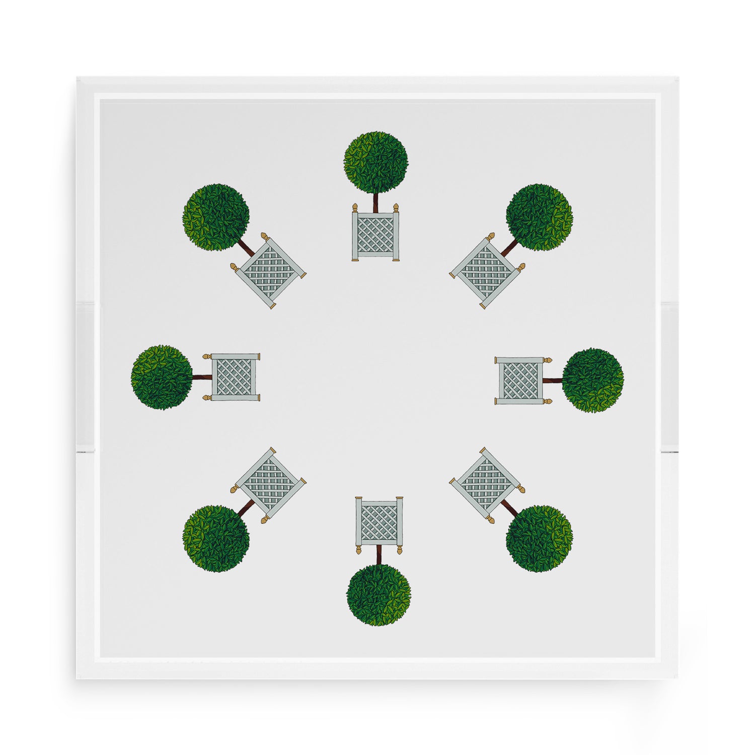 Timothy Corrigan Topiary Radial 15X15 Acrylic Tray - nicolettemayer.com
